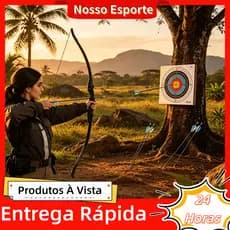 Arco Recurvo 40lb para Iniciantes - Kit Completo com 5 Flechas de Carbono, Alvos
