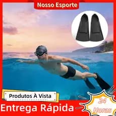 Pé de Pato Nadadeira Aquática Para Natação Mergulho Bodyboard Preto Dois Tamanhos