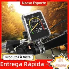 Velocímetro Analógico Retrô Bicicleta 80km/H Modelo Quadrado Universal