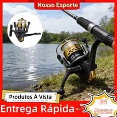 Molinete De Pesca Plástico AK200 Max Arraste 10kg Cana Em Água Salgada