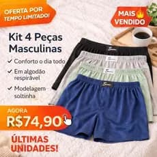 kit 4 cueca de dormir masculino samba canção 100% Algodão confortável respirável leve confortável