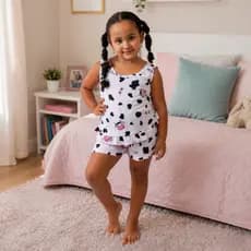 Pijama Infantil Menina Baby Short Doll Estampado 100% Algodão Roupa de Dormir Fresquinho