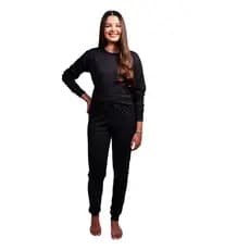 Pijama de inverno pijama Longo de frio Tecido macio e aveludado tecido premium conjunto feminino