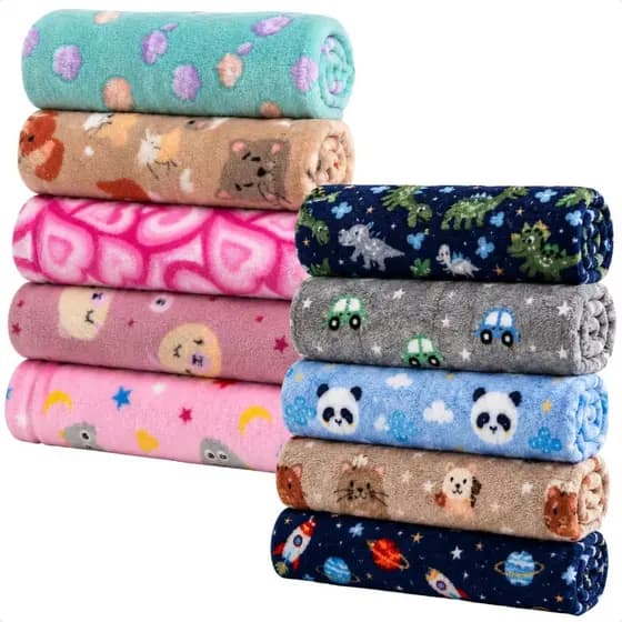 Kit 3 Mantas quentinha Baby Microfibra Soft Estampas Menino E Menina