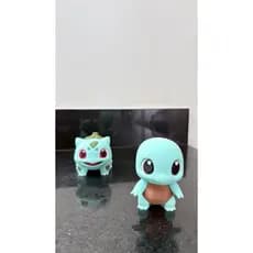 Kit Pokémon Bulbasaur e Squirtle Miniatura 3D Colecionável Decorativo PLA | Presente Geek Gamer Anime