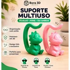 Suporte para Fone de Ouvido Dinossauro 3D em PLA Premium | Organizador de Headset Gamer para Mesa