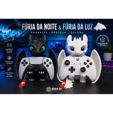 Suporte Controle PS5 Banguela Como Treinar Seu Dragão Porta Controle e Celular Setup Gamer Night Fury Impressão 3D