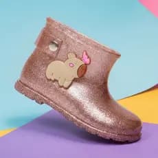 Galocha Infantil Menina Rosa Glitter | Estilo e Conforto com Personagem Divertido