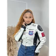 Jaqueta Motoqueira Couro Feminina Inverno Estilosa Muts M24118