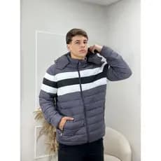 Jaqueta Bobojaco Masculina Peluciada com Capuz Removível e Listras Inverno Premium BR-LY013