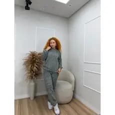 Conjunto Teddy Feminino Peluciado Sem Capuz Inverno Quentinho Macio Casual J091ITK