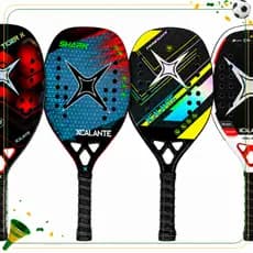 Raquete Beach Tennis Xcalante Carbono 3K 22mm EVA com Overgrip Capa Antiderrapante Intermediário