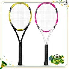 Raquete de Tênis Carbono Comprimento 27" Alta Performance Fácil Controle Spin com Capa Intermediário