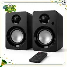 Caixa de Som 2.0 90W Potente Stereo Woofer 3 Pol Grave Forte AUX P2 para PC Gamer Notebook TV Bivolt