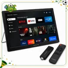 Monitor Portátil 14" Smart com TV Stick Tomate Android 4K  HDMI E WiFi Integrado Full HD
