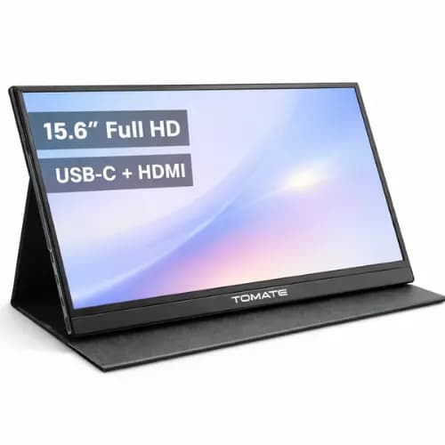 Monitor Portátil 15.6" Full HD IPS USB-C e Mini HDMI Segunda Tela para Notebook PC com Capa Suporte