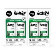 kit S.O.S Bomba 2 Shampoo 200ml + 2 Condicionador 200ml Salon Line