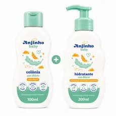Kit colonia + Hidratante infantil Anjinho Baby uso Diario sem Alcool Vegano Hipoalergenico
