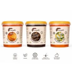 Kit 03 Cera Depilatoria Natural 600g Vegana Ta na Pele