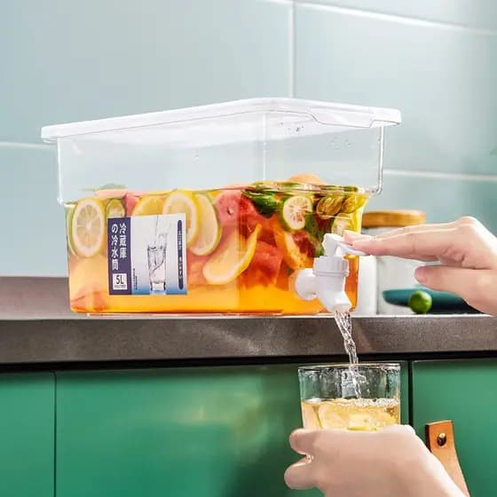 Refrigerator kettle with faucet summer household cold drinks white open cup large capacity plastic kettle