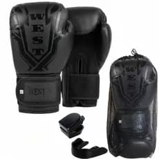 Luva De Boxe Muay Thai Kickboxing Treino Sparring + Protetor Bucal c/ Case + Bolsinha