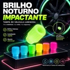 【Envio de São Paulo】Kit 4 Tampas De Válvula Luminosas Fluorescente Noite Brilhante Carro Motocicleta Roda Pneu Hub Lumin