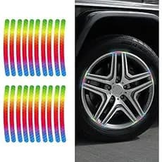 20 Adesivos Refletivos De Listras Decorativas, P/ Rodas De Carro/Moto Aviso De Segurança Noturna