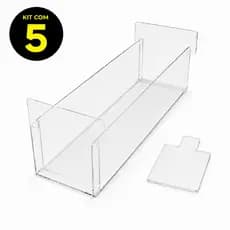 Kit 5 Forma Slice Cake 30x10x10 Acrílico Fatia Bolo Confeitaria Retangular Formas Transparente