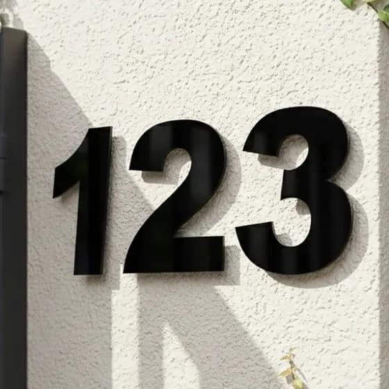 Kit 3 Números Residencial Em Acrílico Espelhado Preto Casa Loja 15cm Estabelecimento