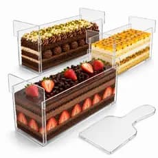 Forma Slice Cake 30x10x10 Acrílico Fatia Bolo Confeitaria Retangular Formas Transparente