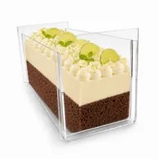 Forma Slice Cake 30x10x10 Acrílico Fatia Bolo Confeitaria Retangular Formas Transparentes Cristal