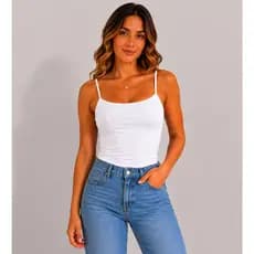 Regata Básica Feminina Suplex Alça Fina Cropped Tube Blusa Alcinha Brasil