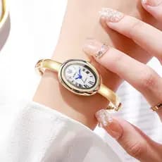 Elegantes Relógios de Quartzo com Pulseira de Roma Pequena e Clássica Retro para Senhoras