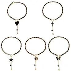 SOMEDAYZL0M Colar Fritilar Com Coração De Amor , Gargantilha Enrolada Em Flanela De Liga Preta , Clássico Borla De Estre