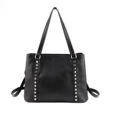 Retro grande capacidade balde saco High-End nicho Design rebites ombro axila saco sacola bolsa feminina