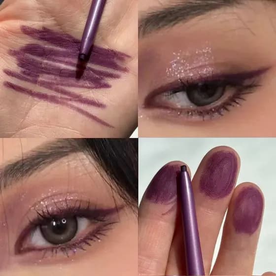 Doce Funeral Noite Escura Roxo Delineador Gel Caneta Cor Luz Europeu Americano Ultrafino À Prova D 'Água Não Mancha Deli