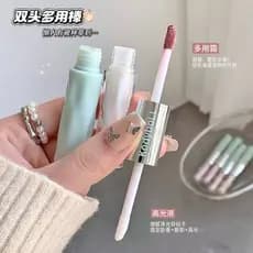 Creme multiuso de duas cabeças genuíno perolado fino piscando destacando sombra líquida fosca névoa macia esmalte labial