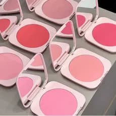 Maquiagem Nude cor Natural leite chá creme cor pêssego blush Rouge estudante iniciante cedo oito maquiagem contorno blus