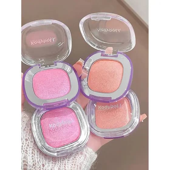 Estilo coreano foco claro destacando pó delicado piscando perolado Natural tridimensional brilho Facial destacando Blush
