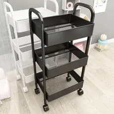 Pequeno carrinho de bebê rack de chão Multi-camada casa quarto bebê móvel lanches cozinha multifuncional rack de armazen