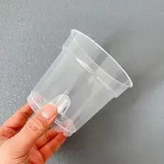 Copo de mudas transparente de 12cm, pote de controle de raiz de Phalaenopsis, plástico respirável, copo de planta dura,