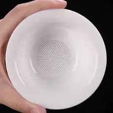 Suet Jade Porcelana Branca Integrada All-Porcelana Buraco Dreno de Chá Coador de Chá Coador de Chá Conjunto de Chá de Ce
