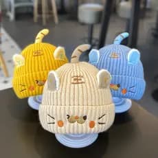 Chapéu de bebê outono inverno estilo infantil engrossado chapéu de lã quente bonito Super bonito outono inverno menino c