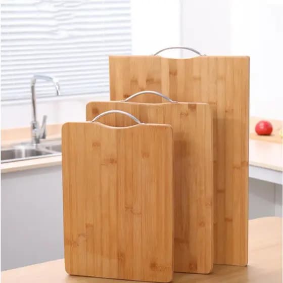 Tábua de corte de bambu doméstica Cabo grande e pequeno Tábua de corte de bambu Tábua de corte dupla face Tábua de corte