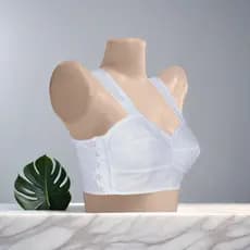 Sutiã de algodão estilo idosos de meia-idade, roupa íntima com fivela lateral, sutiã de pano para idosos de meia-idade,