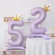 133cm coberto com antigo roxo coroa Base número balão de aniversário em pé meninos meninas festa cena decoração decoraçã