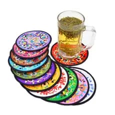 Su bordado tecido isolamento coaster em destaque artesanato bordado pequeno bordado peça almofada de isolamento chá coas