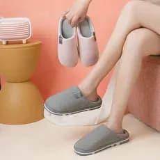Chinelos de algodão feminino inverno casa de sola grossa quente peludo casa bonito interior casal masculino casa primave