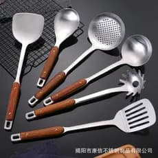 Espátula Anti-escaldante de aço inoxidável 304, conjunto completo de utensílios de cozinha domésticos, espátula espessad
