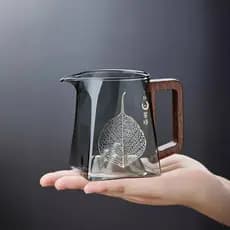 Copo justo de borosilicato, vidro transparente, alça de madeira, chá, frutos do mar, chá, casa, grande capacidade, conju
